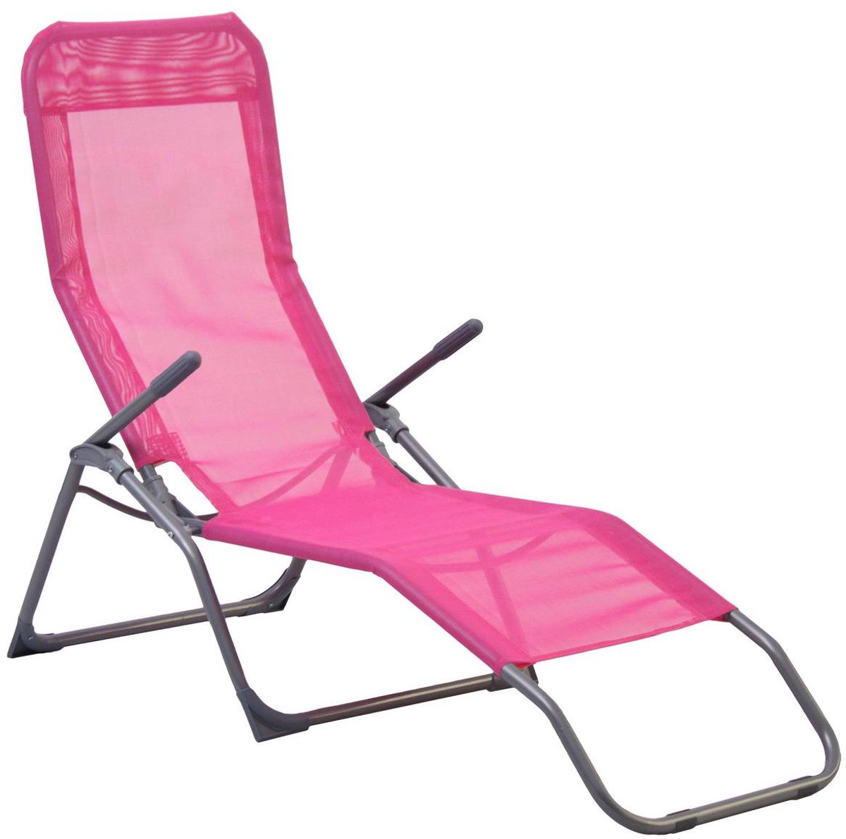 LIGBED OPKLAPBAAR METAAL - 140X61X95CM - FUCHSIA - TUIN - LIGBED