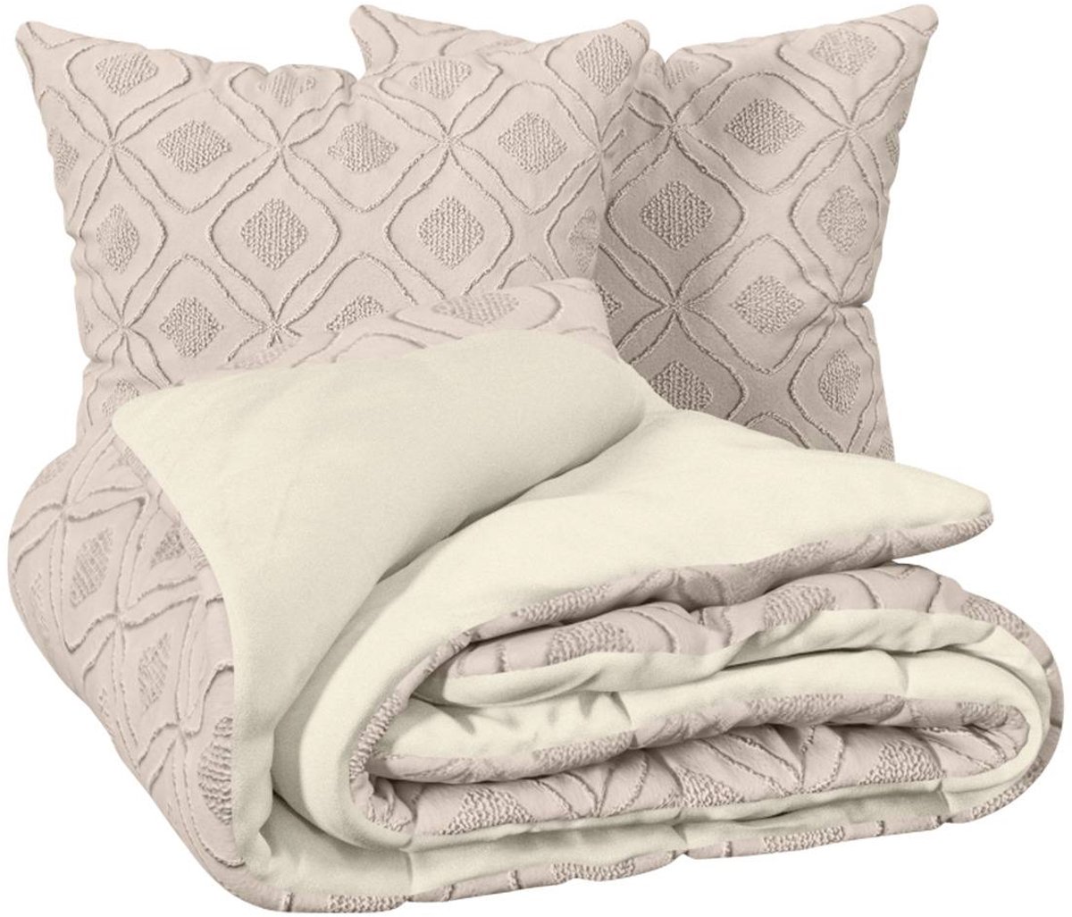 Parure de lit Amy 240x260cm beige