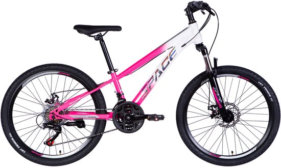 Mars - Kinderfiets - 24 inch - 21 versnellingen - Schijfremmen - 130-160 cm - Wit/Roze - Meisje van Mars — afbeelding 2