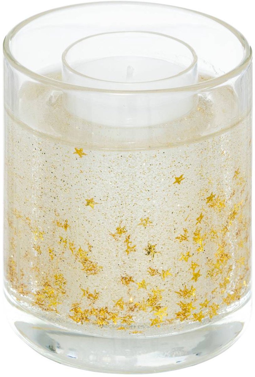 Glitter gel kaars 8.8x10cm