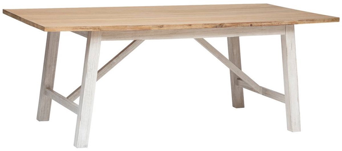 Atmosphera Créateur d'intérieur® Eettafel van massief acaciahout voor 6 personen OLBIA Blanc