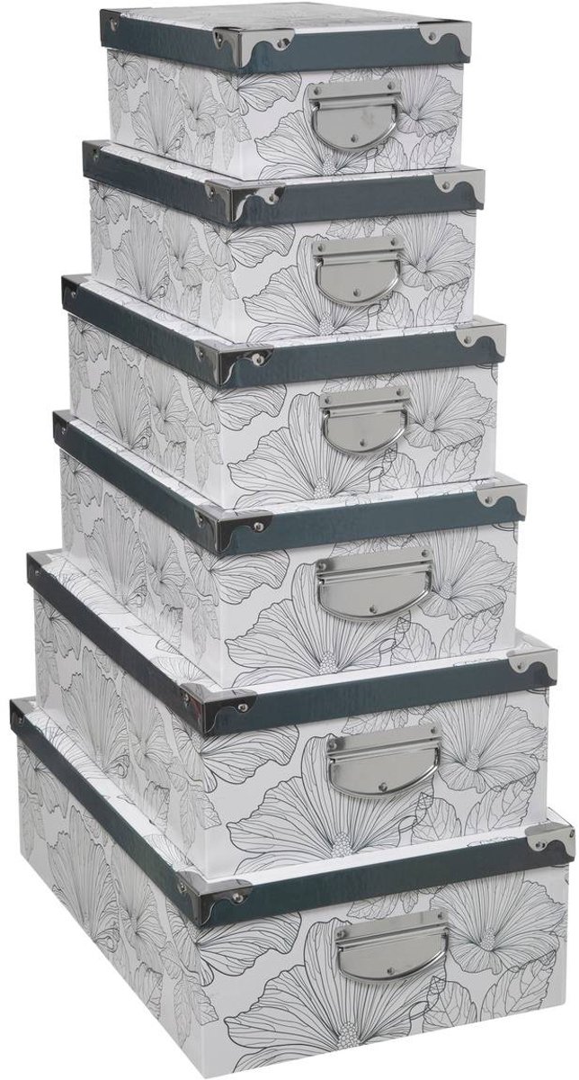 Set van 6 metalen opbergdozen BOX'