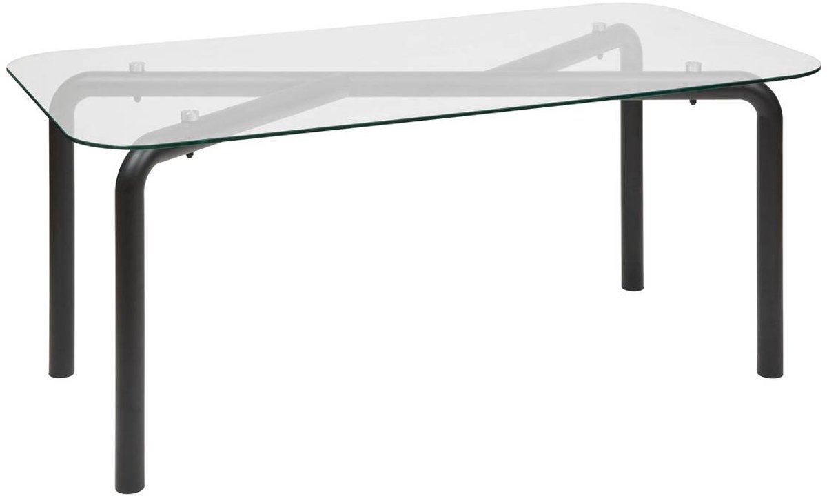 Atmosphera Créateur d'intérieur® Moderne eettafel van gehard glas voor 6 personen HECATE Noir