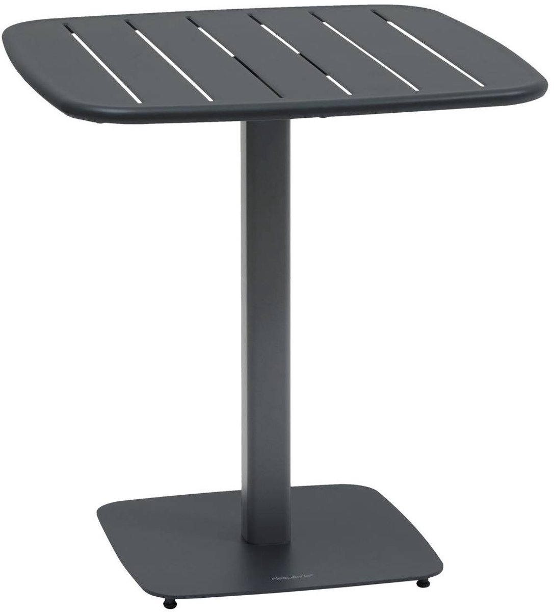 Tuintafel voor 2 personen van staal met lattenblad ALEGORIA