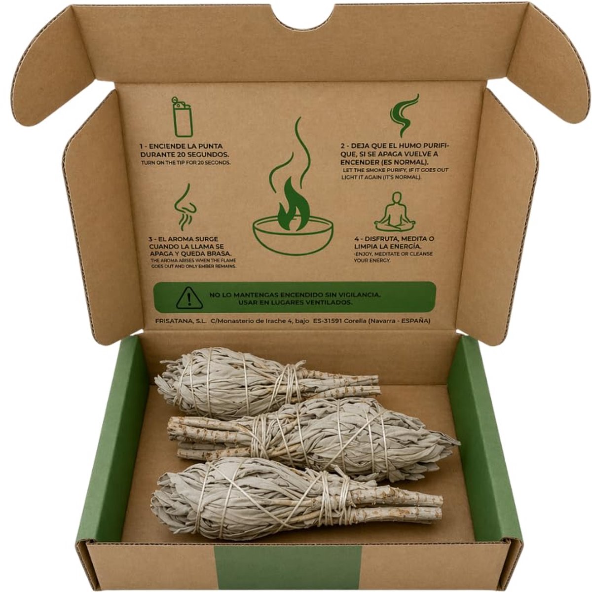 SnelShoppen - Salie Fakkel Smudge Stick 3-Pack | Natuurlijke Wierook met Sterke Geur | Compact Formaat | Ideaal voor Huisparfum, Meditatie en Ontspann