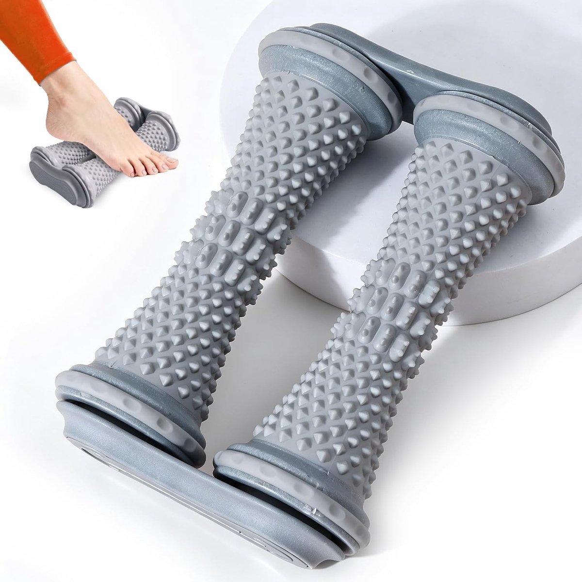 Plantaire fasciitis voetmassagerol, draagbare reflexologie roller voor stressvermindering en ontspanning, 19 x 13 x 6,5 cm