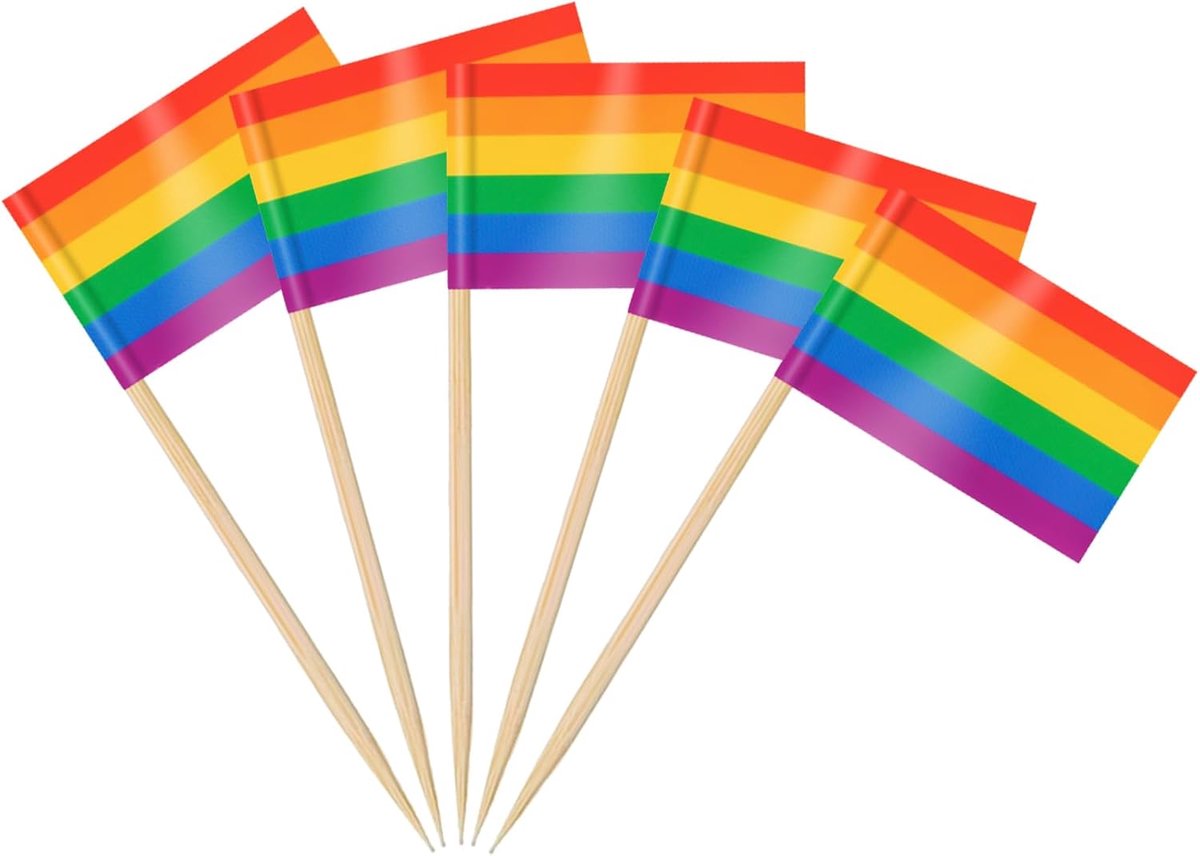 200 stuks Rainbow Pride Tandenstoker Vlaggen Cake Toppers, LGBTQ Pride Cocktail Stick Vlag, Pride Accessoires Mini Voedsel Vlaggen voor Rainbow Party Decoraties, Pride Day Party Decoraties