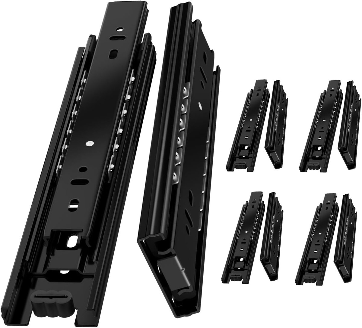 5 paar volledige verlenging lade lopers 450mm, kogellager kant zet lade glijbanen zware 45 kg laadvermogen