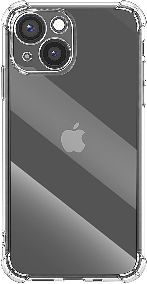 Mayaxess, Schokbestendig Hoesje Geschikt voor Apple iPhone 14 Flexibel Siliconen met Versterkte Hoeken, Transparant