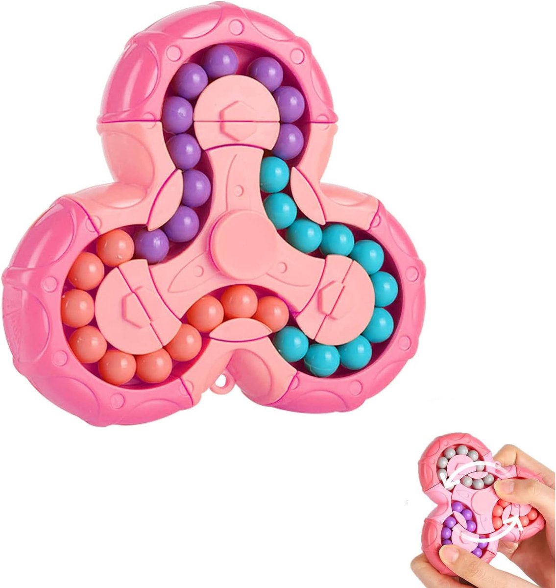 Magische bonen-Roterend Speelgoed, puzzelspeelgoed&handig spinner 2-in-1, roterend vingerdobbelstenen, fidget dobbelbal, IQ-spel, cadeau voor kinderen vanaf 3 jaar, verjaardag, vakantie