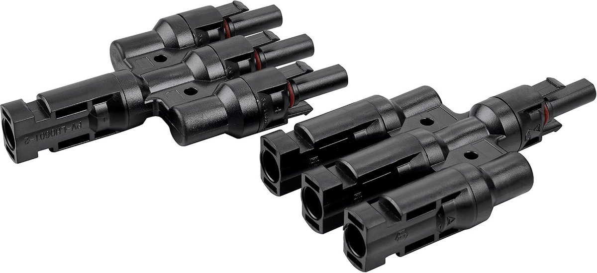 enjoy solar® 1 paar zonnestekkers T-verdeler 3-voudig voor parallelle aansluiting zonnepaneel