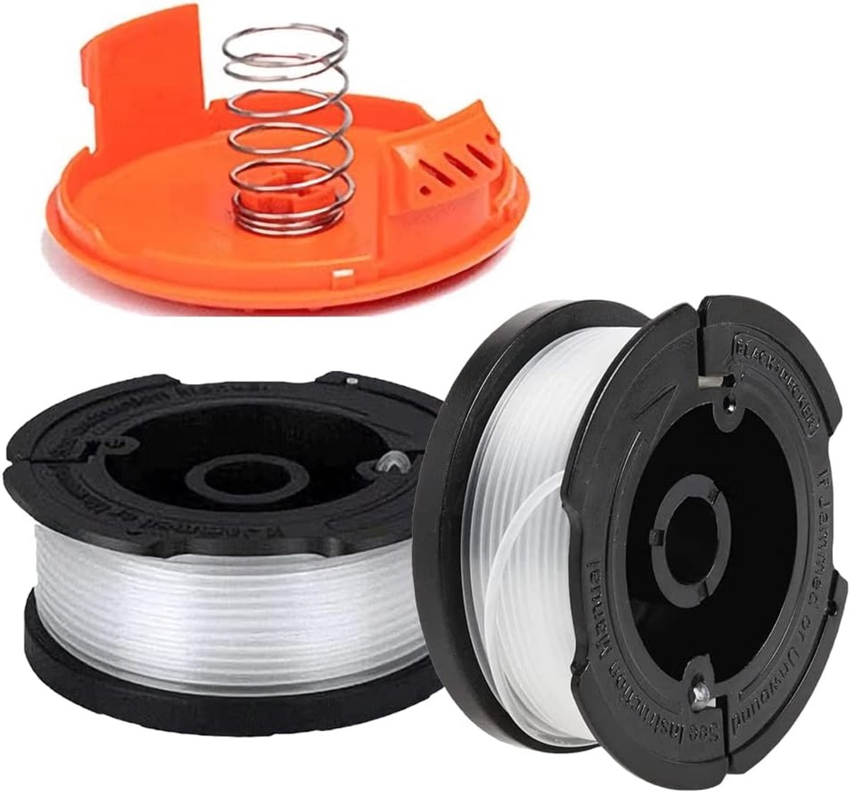 Spoelen voor Black & Decker grastrimmer (lengte 9,1 m diameter, diameter 1,65 mm), spoelen met nylondraden voor draadsnijder A6481 A6485 AF-100 (Black & Decker AF-100, 2 stuks)