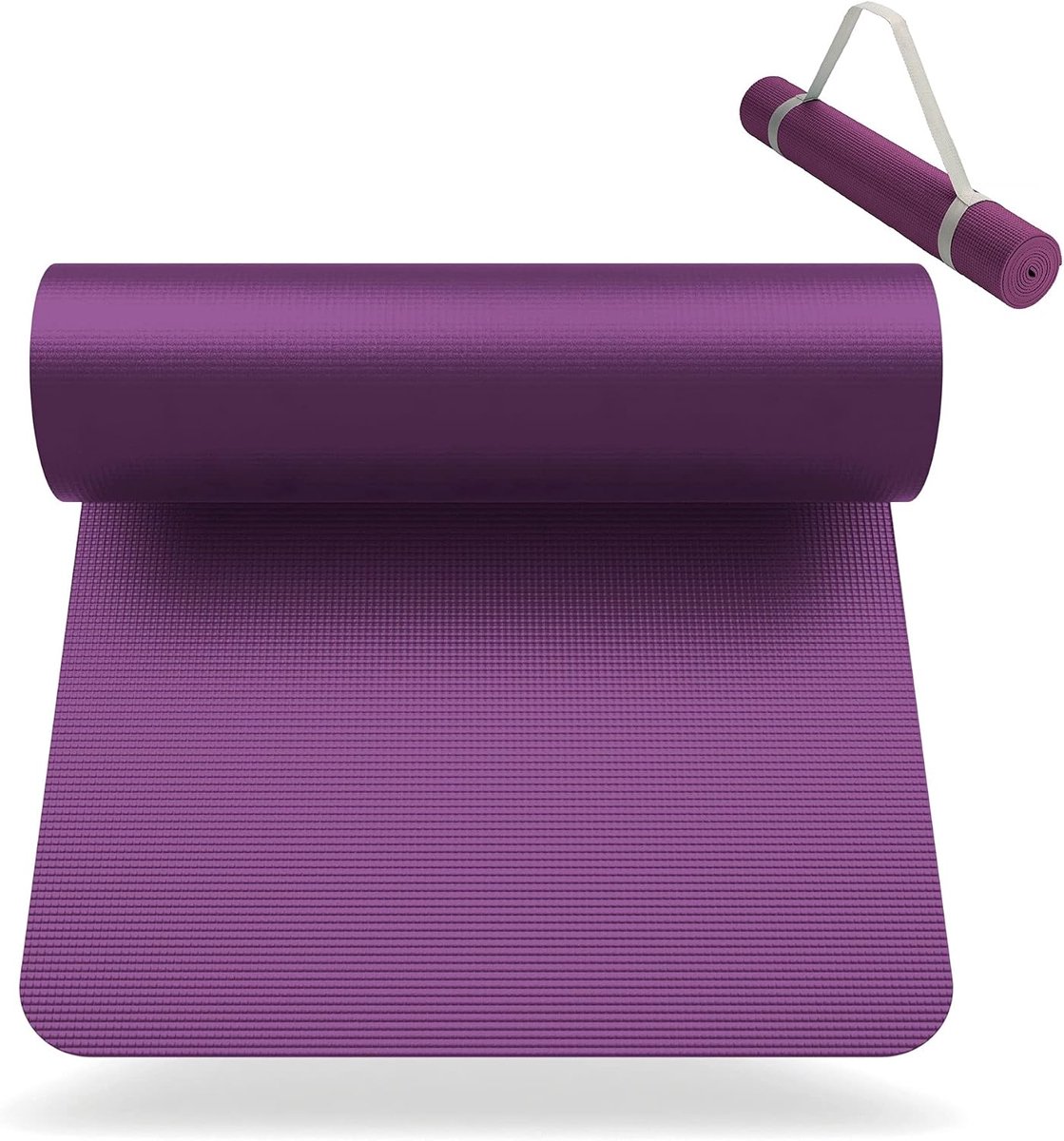 SnelShoppen - Yoga Mat 180 x 60 cm met Gratis Draagriem - Antislip Fitnessmat voor Thuis, Gym, Workout en Yoga - Waterafstotend, Wasbaar en Extra Dun