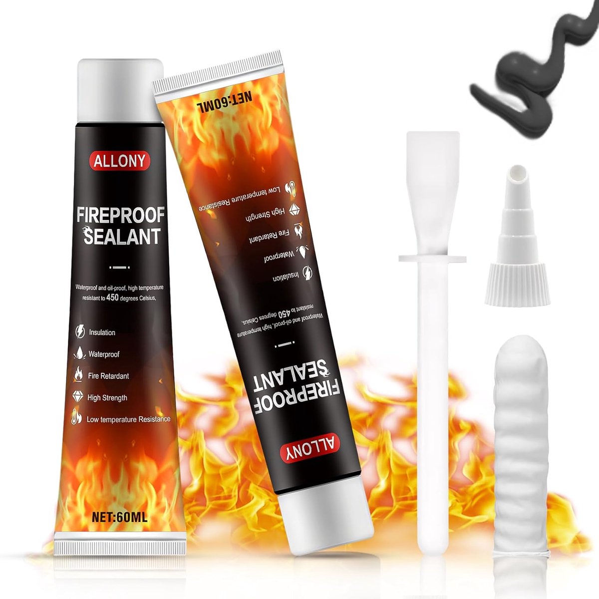 Hoog temperatuur lijm 120ml - vuurvast en hittebestendig silicone - sterke hechting - ideaal voor auto’s en haarden - ShopVlot