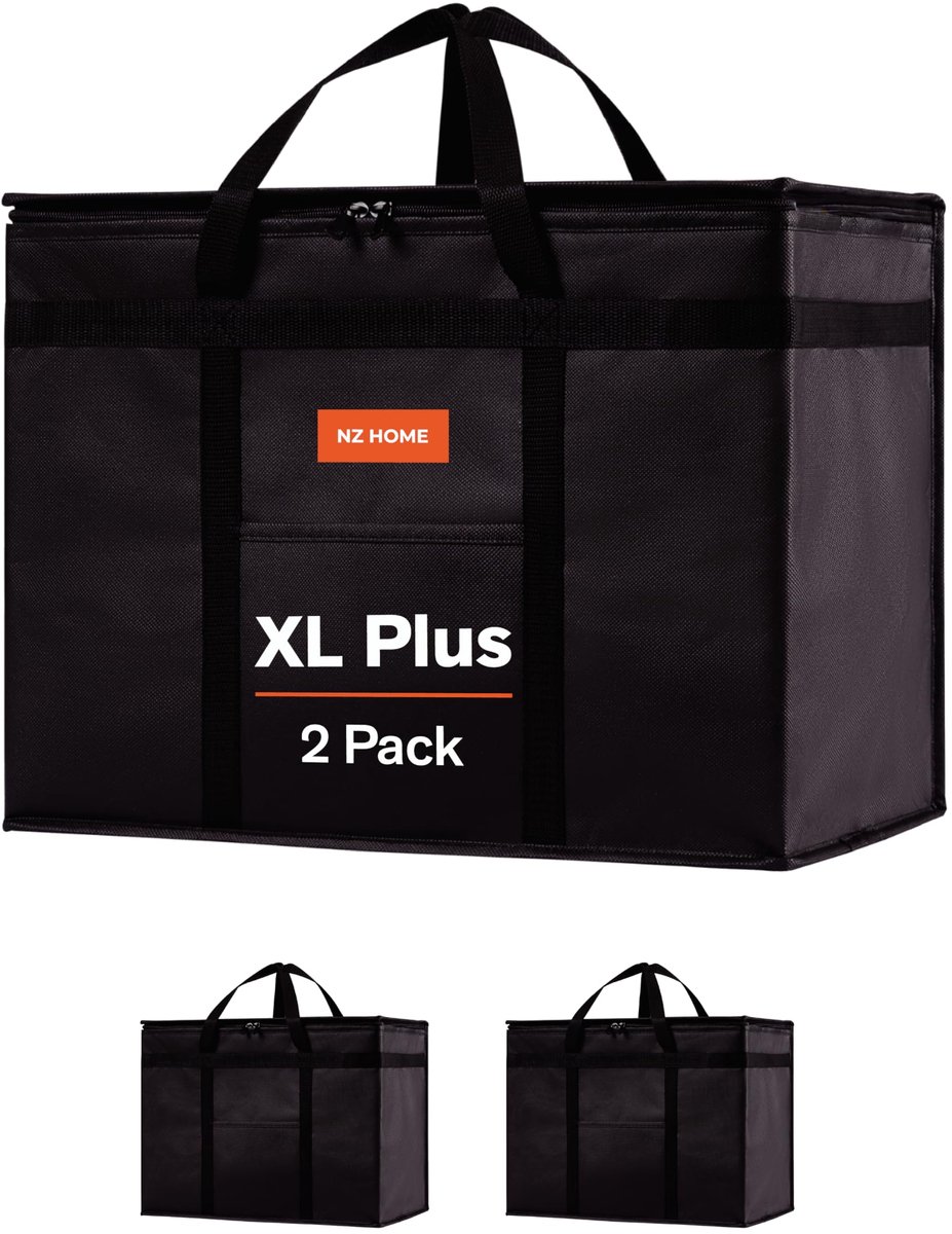 SnelShoppen - XL Koeltas Zwart, Lichtgewicht, Ideaal voor Camping, Picknick, Feest, Buiten, Duurzaam Materiaal, Ruime Inhoud, Handig en Praktisch