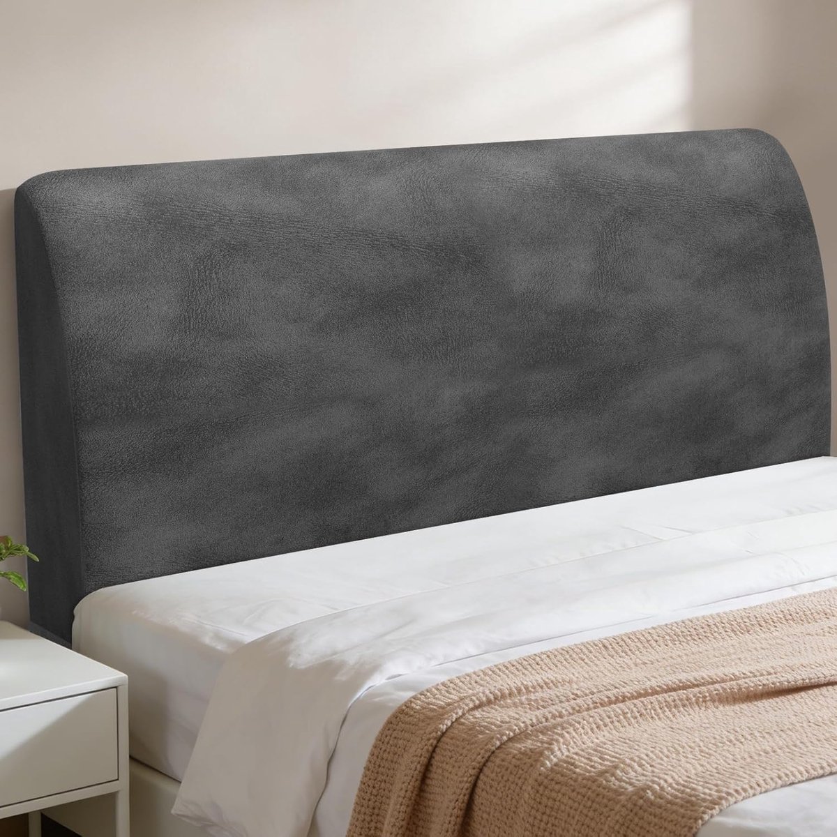 hoofdbordbekleding voor bedden van 120 cm (donkergrijs) | De overtrek voor hoofdeinde met een breedte van 120 cm kan slijtage en vlekken bij de decoratie van de slaapkamer voorkomen