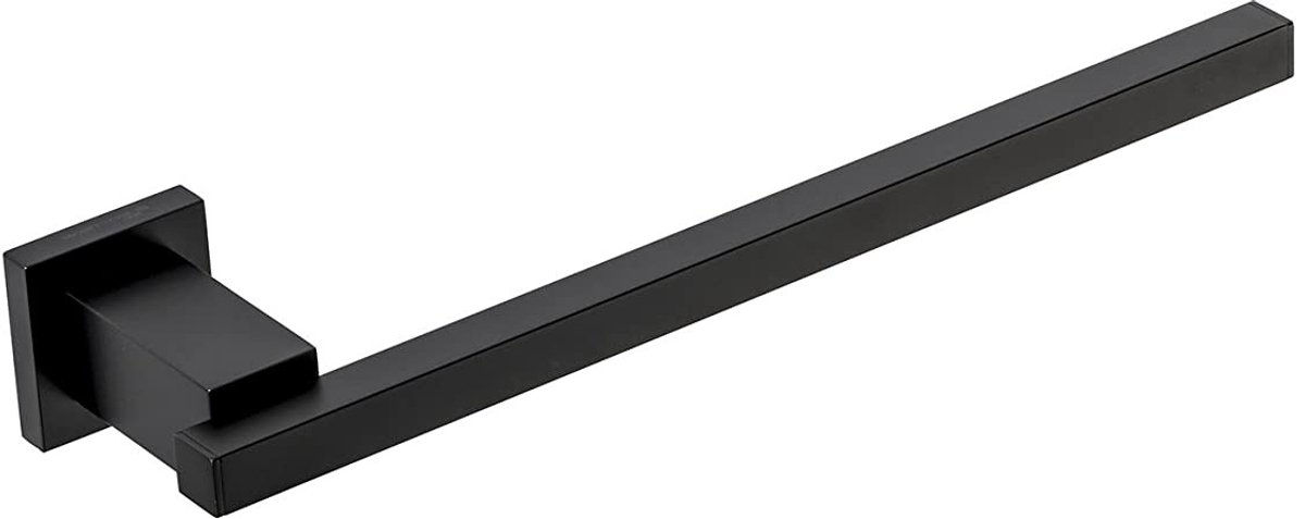 Omgoods - Handdoekhouder 32 cm - Mat Zwart Verchroomd Messing Wandmontage