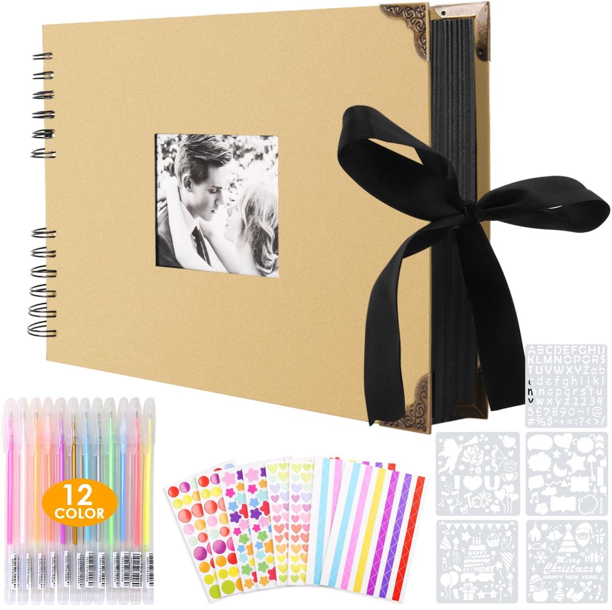 Omgoods - DIY Fotoalbum met 80 Khaki Bladzijden voor Scrapbooking