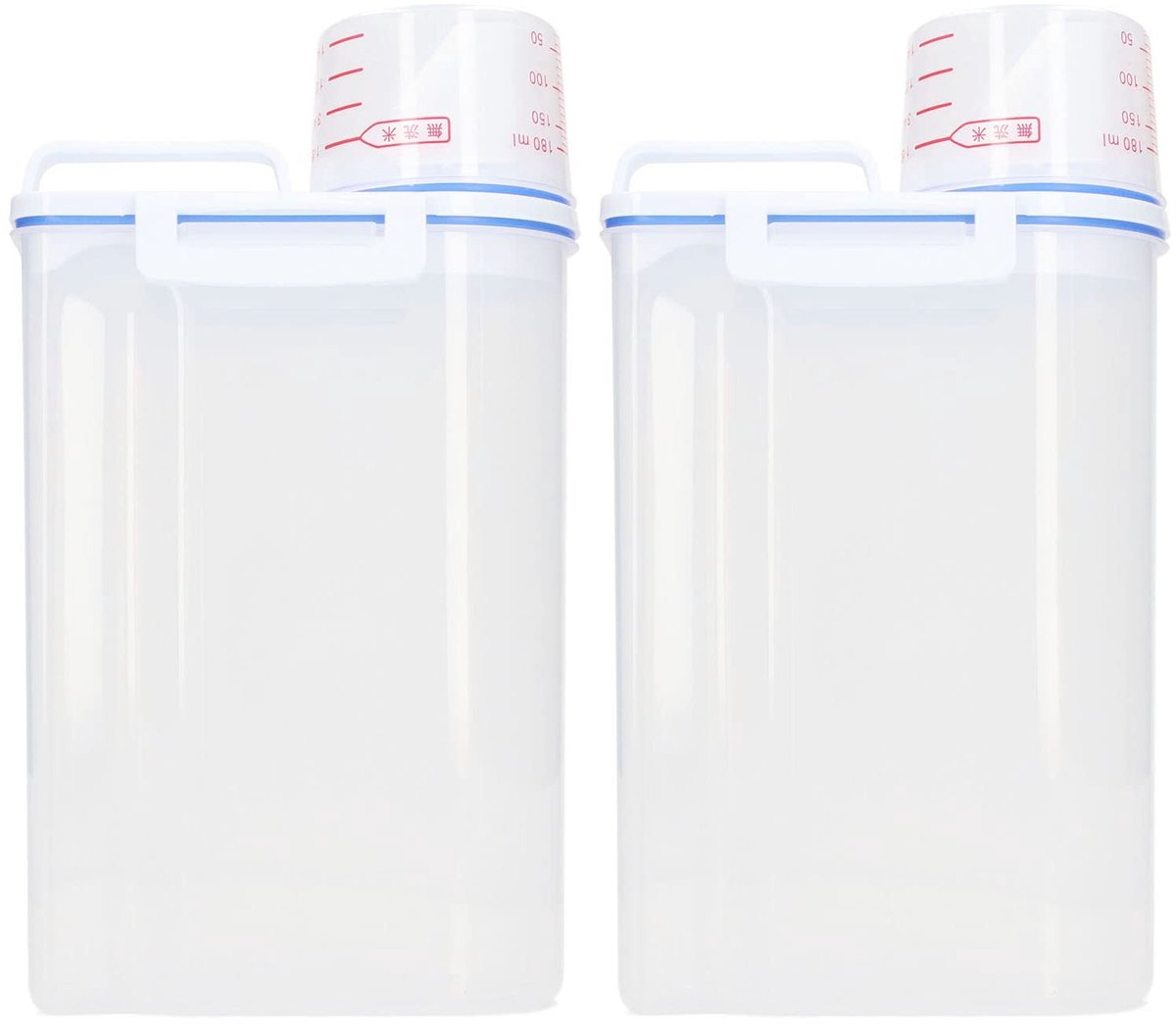 Omgoods - Set van 2 Plastic Opbergcontainers voor Rijst en Granen