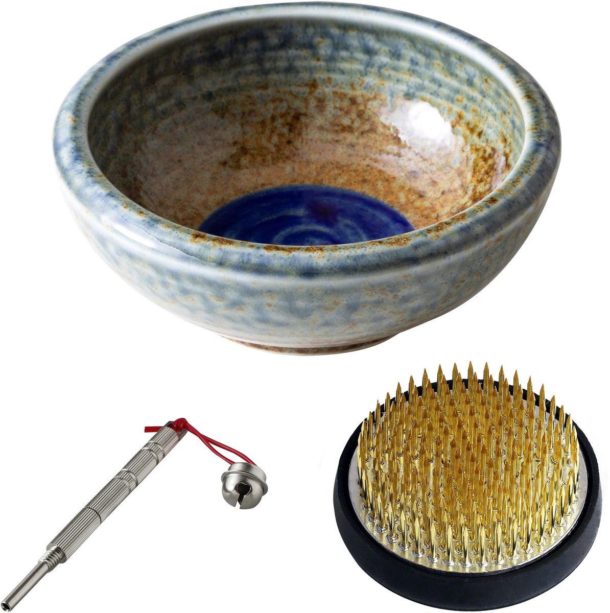 Omgoods - Japanse Ikebana Toolset met Minoyaki Vaasje en Kenzan