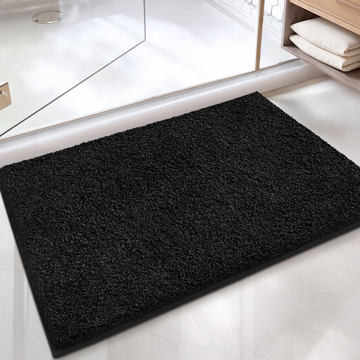 Omgoods - Eenvoudig en Elegant Badmat 50 x 75 cm, Zwart