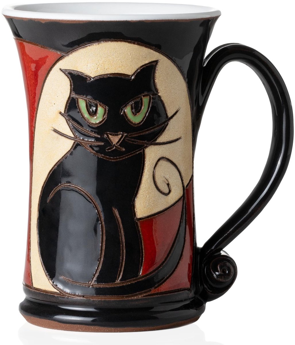 Omgoods - Handgemaakte Keramische Mokken met Kat Motief 320ml