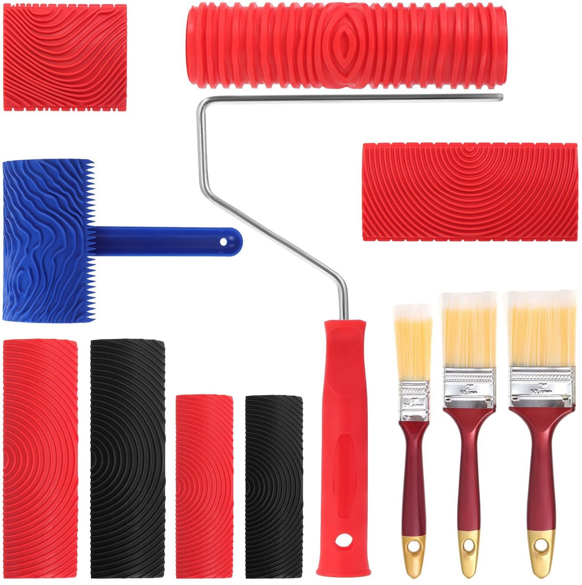 Omgoods - Houtnerf Schildergereedschapsset met Kwasten