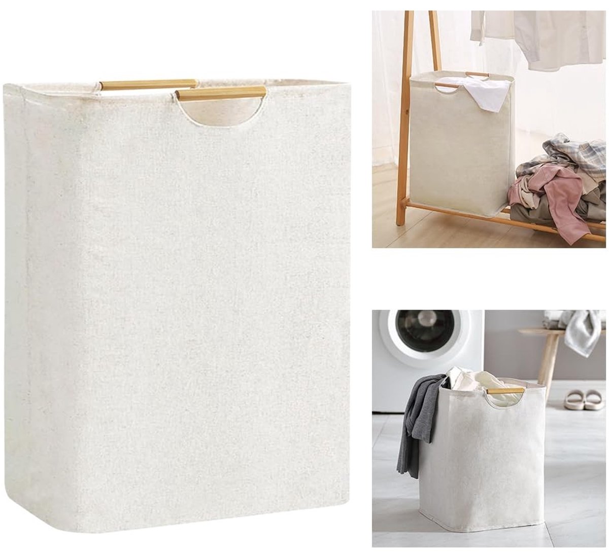 Omgoods - 60L Vouwbare Wasmand - Vrijstaande Kledingmand met Handvatten