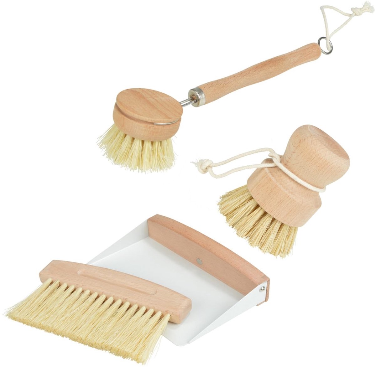 Omgoods - Set van 3 Duurzame Keukenborstels van Hout