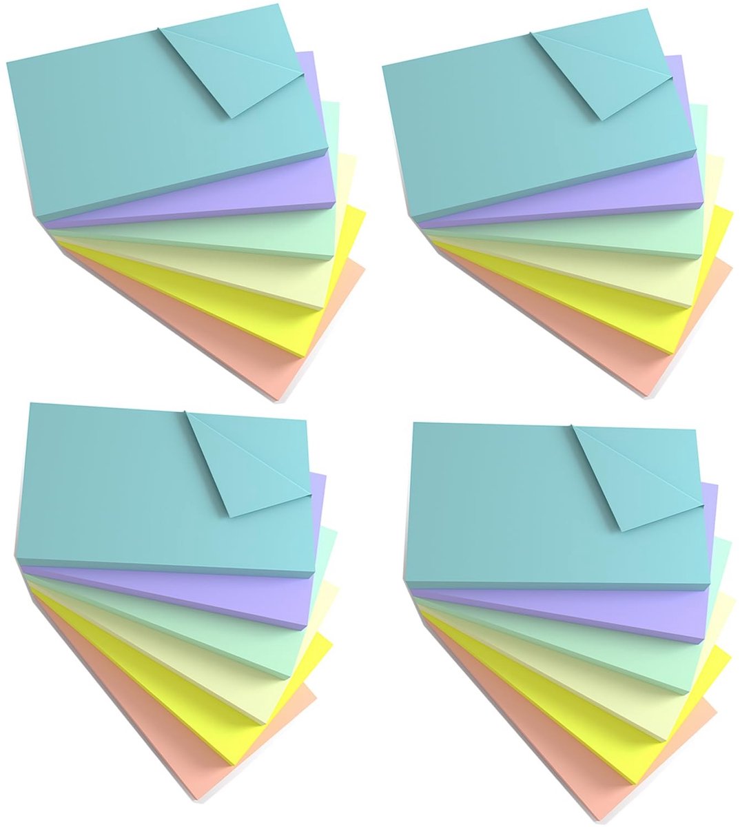 Omgoods - 24 Stuks Plaknotities in Pastelkleuren