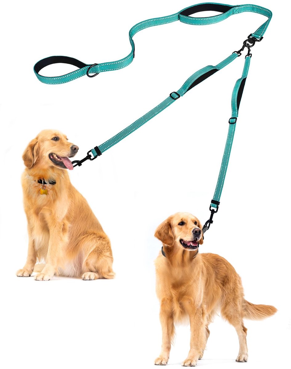 Omgoods - Dubbelleash voor Honden met 4 Comfortabele Handvatten