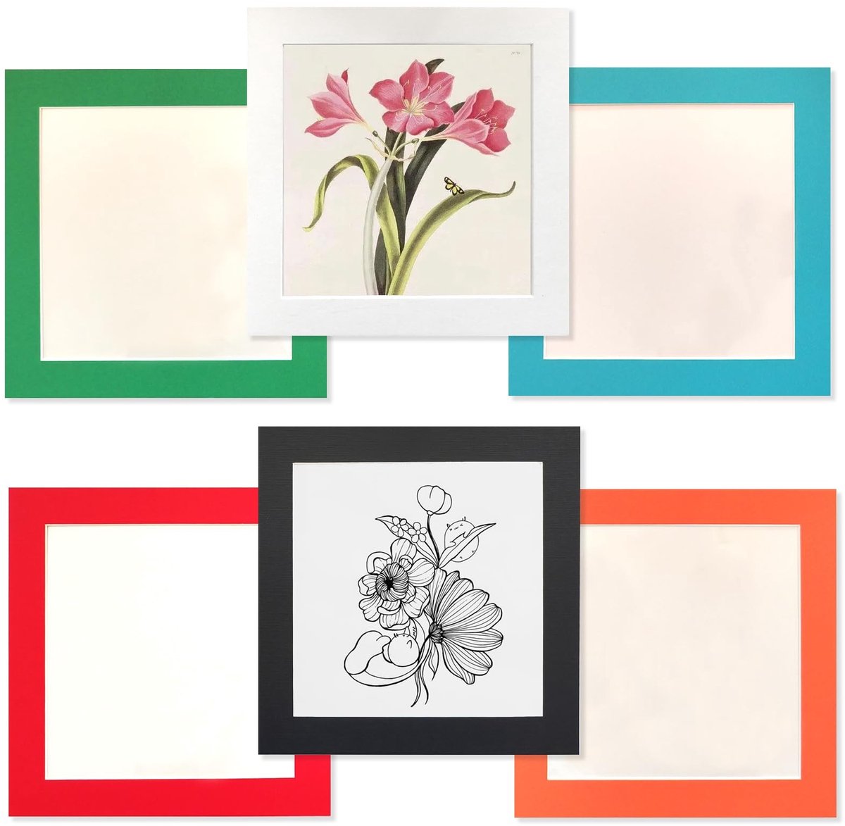 Omgoods - Set van 6 Eco-vriendelijke Cardboard Foto Lijsten - Zelfklevend, 20 x 20 cm