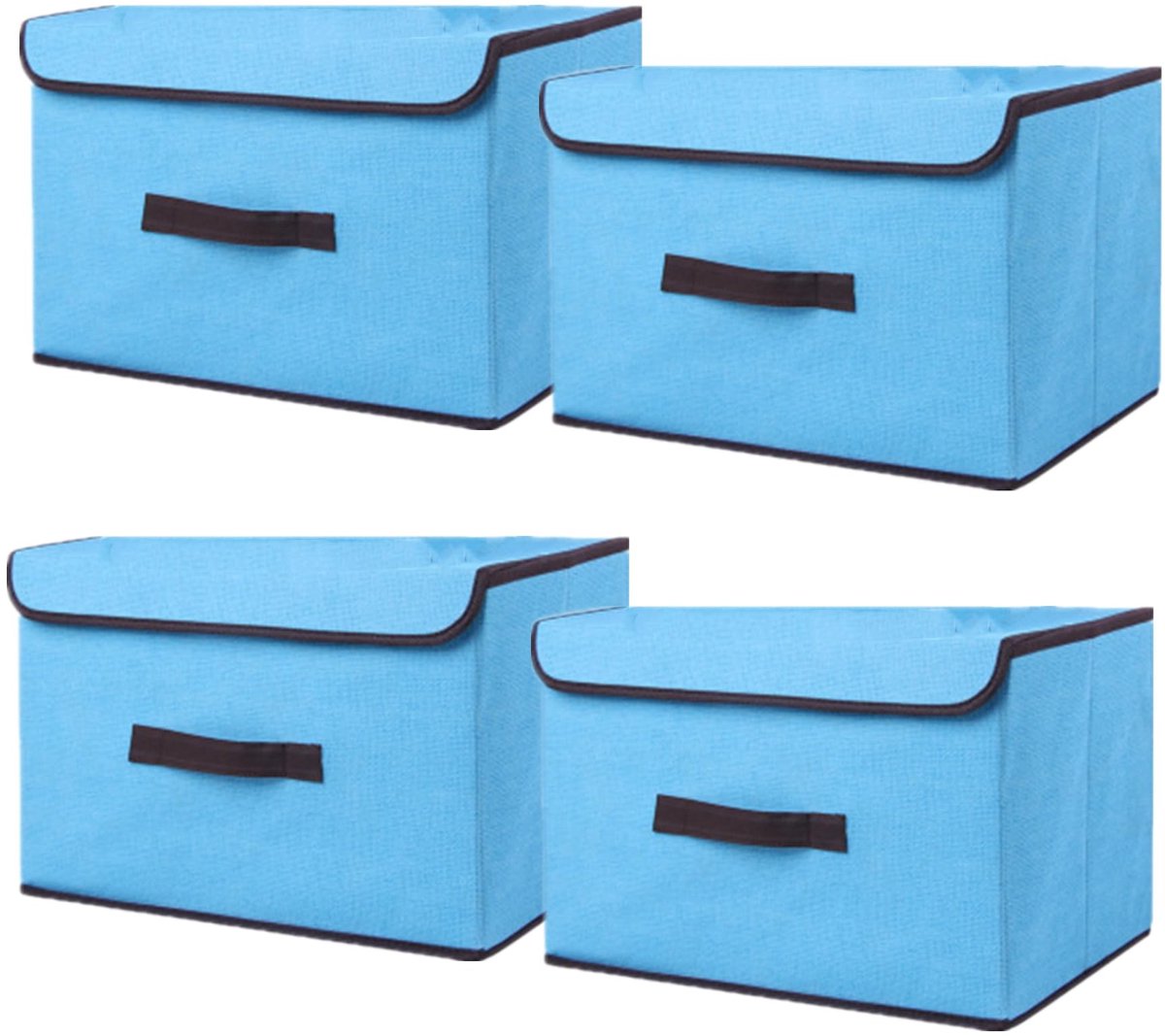 Omgoods - Set van 4 Vouwbare Opbergdozen met Deksel voor Kledingopslag