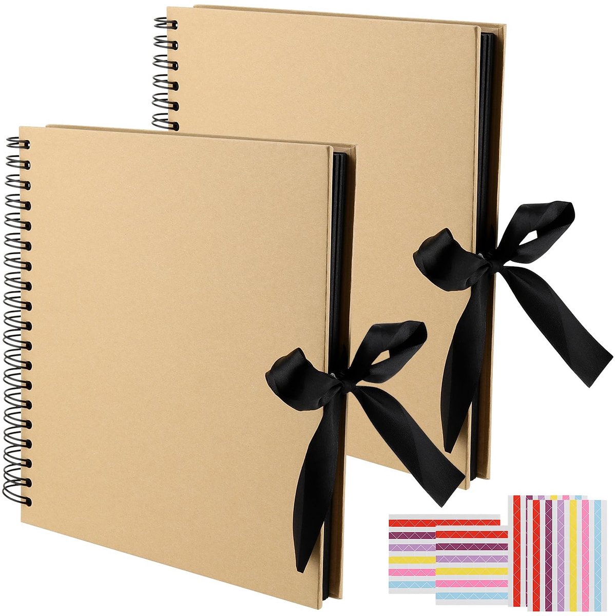 Omgoods - Set van 2 Fotoalbums met Zwarte Pagina's voor Scrapbooking