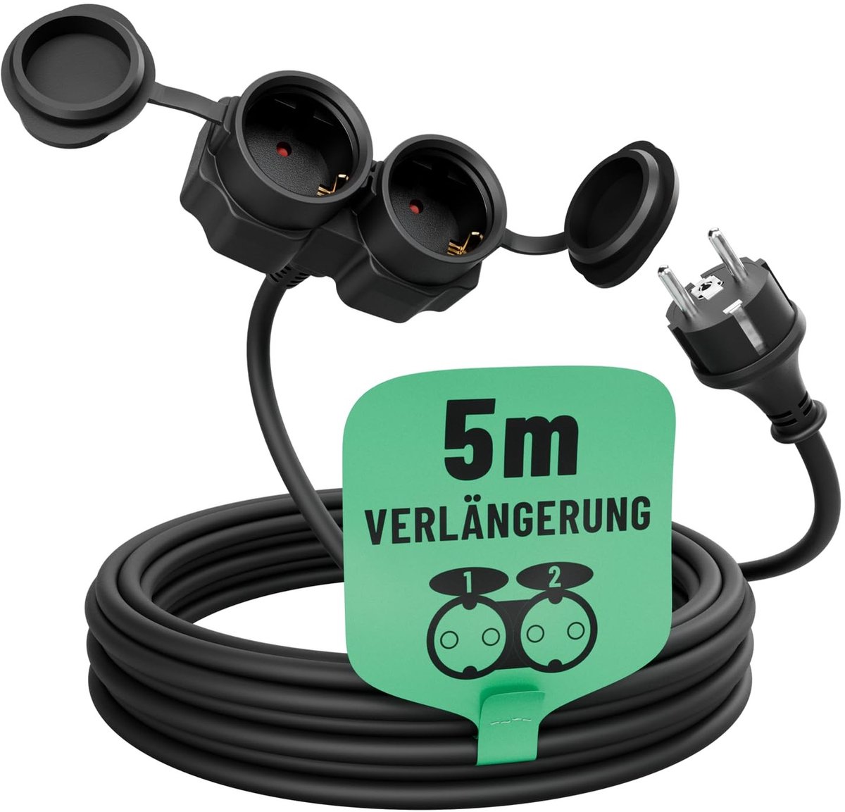 Omgoods - 2-Weg Buiten Verlengkabel - Waterproof IP44 - 5m