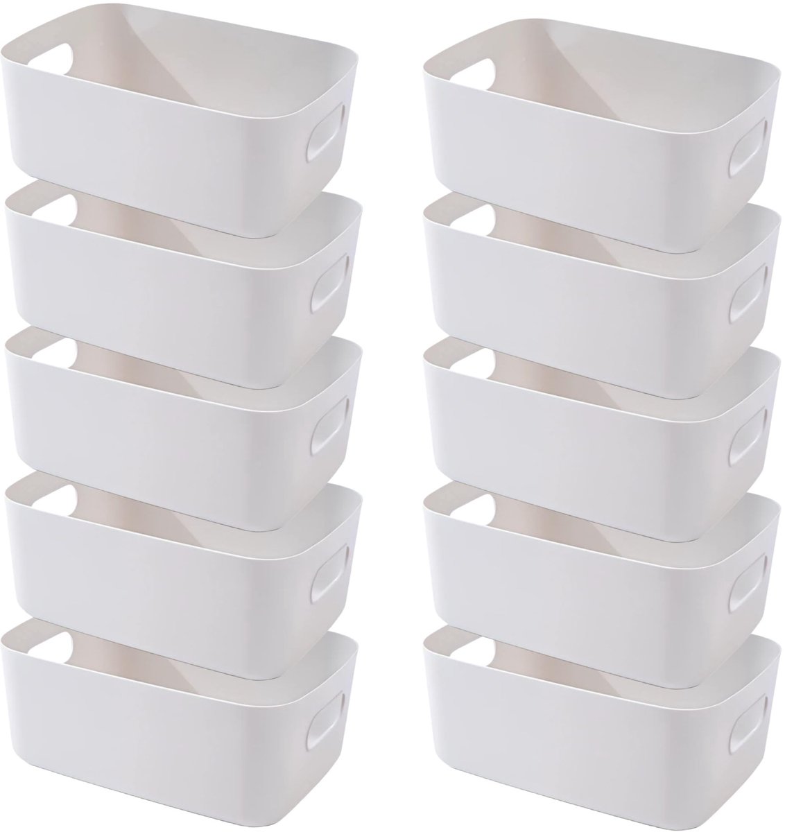 Omgoods - Set van 10 Plastic Opbergdozen met Handvatten voor Keuken en Badkamer