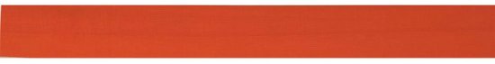 Oranje elastische band met een fijne ribbeltextuur.