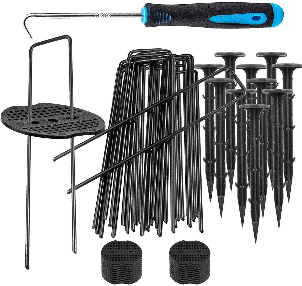 Omgoods - Set van 50 U-vormige Tuin Pegs met Accessoires