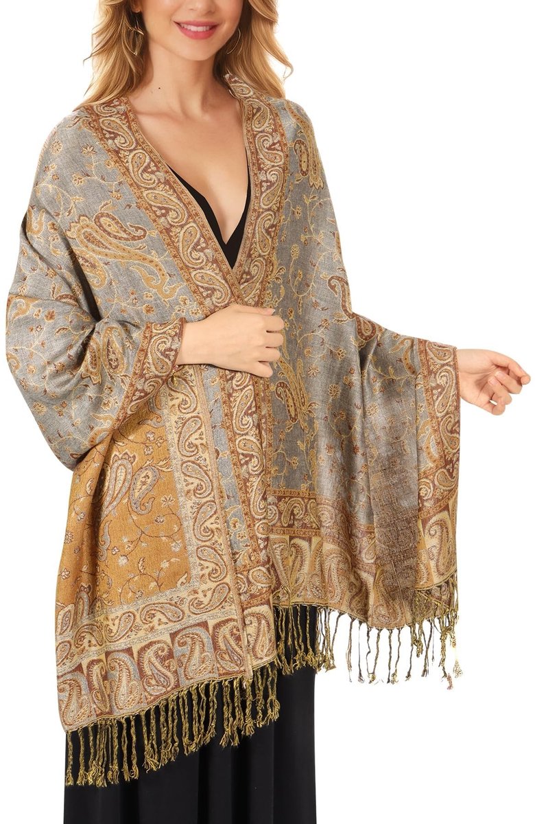 Omgoods - Elegante Pashmina Sjaal met Paisley Motief