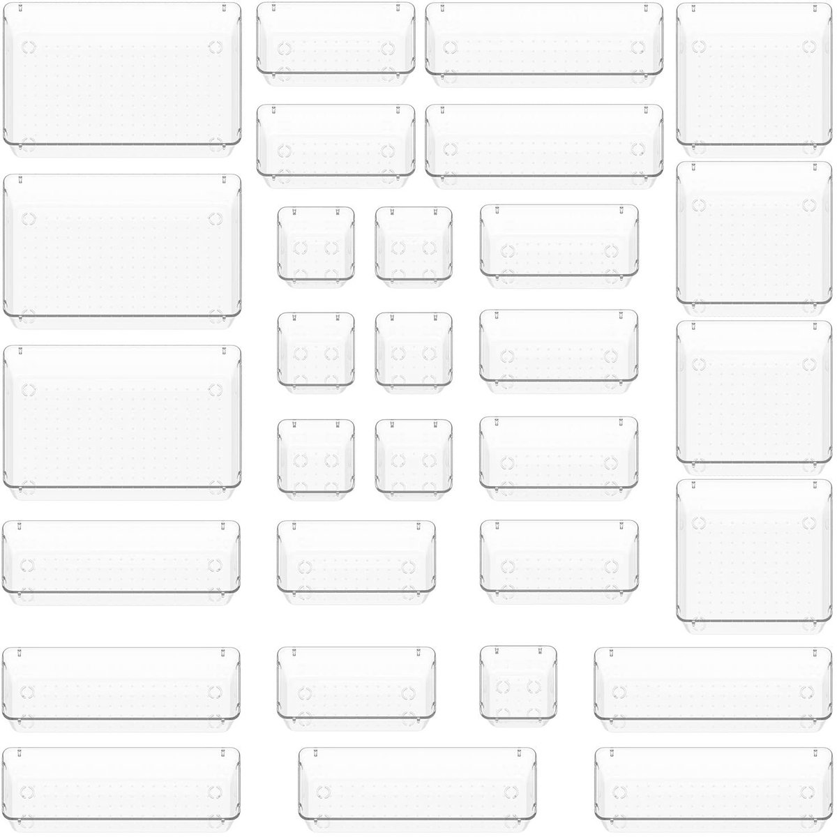 Omgoods - 30-delige Lade Organizer Set met 5 Maten voor Kleding en Accessoires