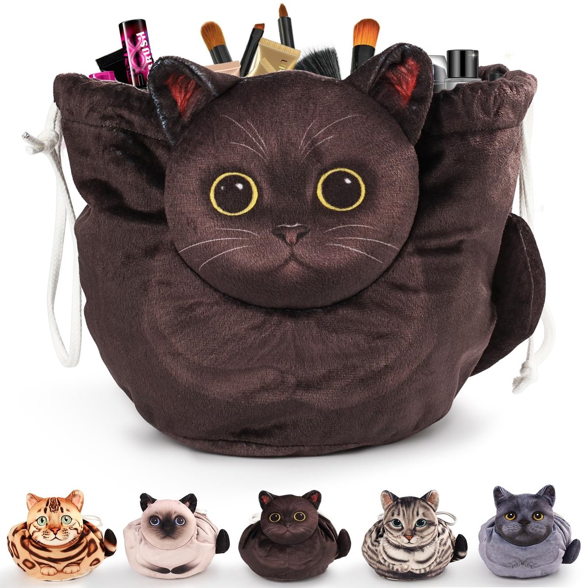 Omgoods - Draadjesmake-up tas voor kattenliefhebbers - Ruime reistas voor make-up