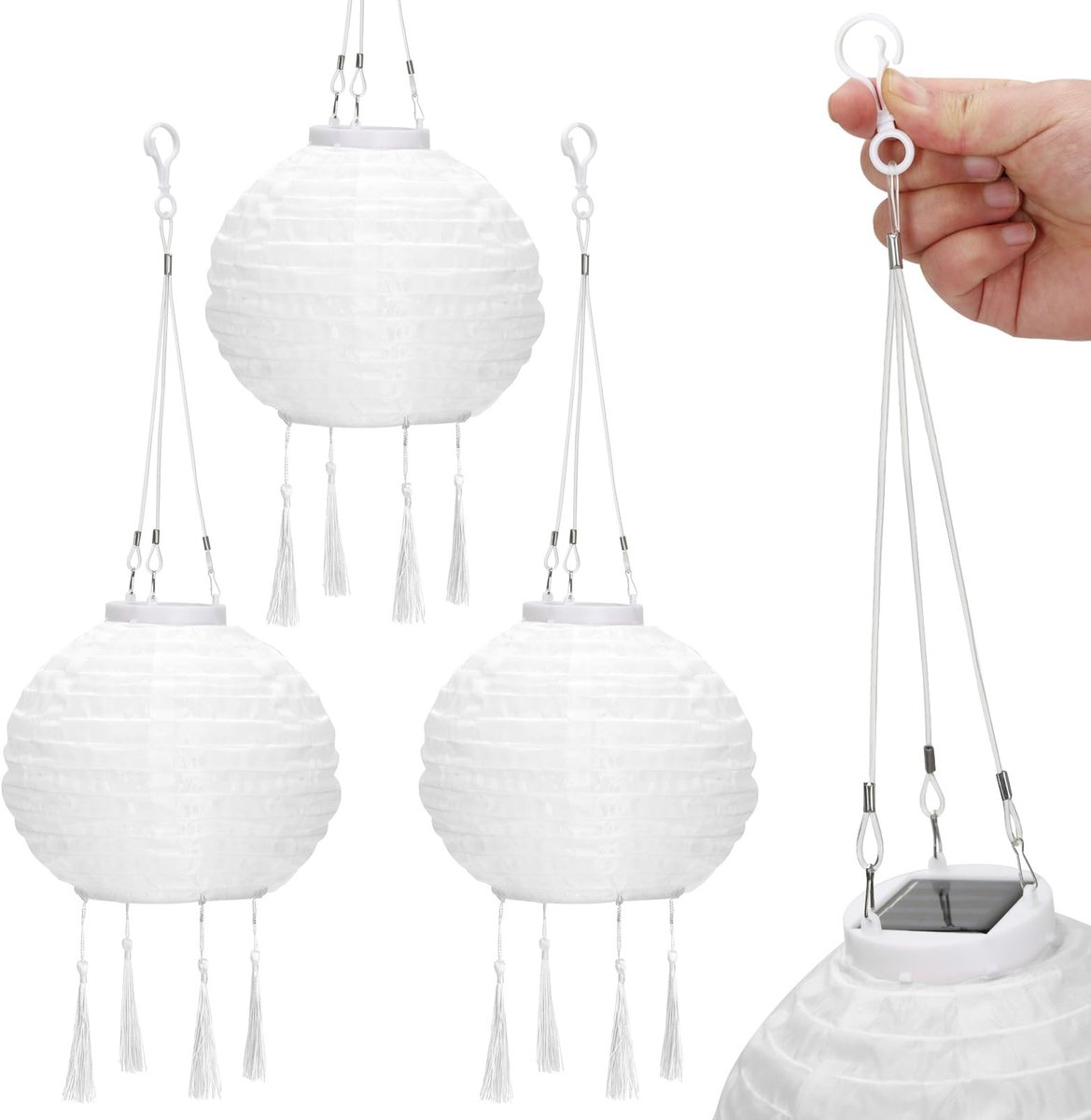 Omgoods - Set van 3 Solar Buitenverlichting met Vintage Design