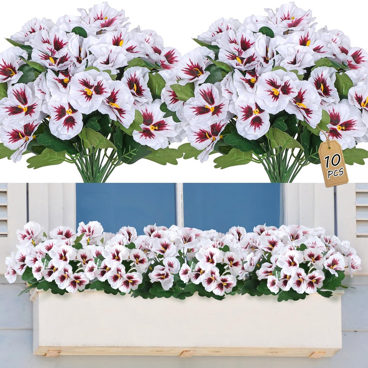 Omgoods - Set van 10 Kunstmatige Anjers UV-bestendige Bloemen
