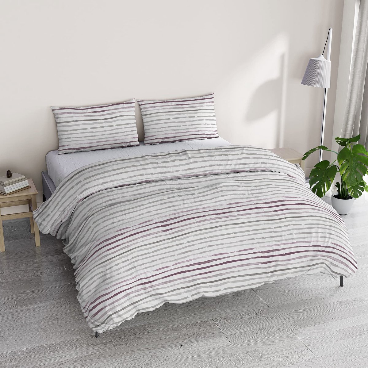 Omgoods - Athena Bedlinnen Set met Dekbedovertrek en Kussenslopen, Sofia Roze, Tweepersoons