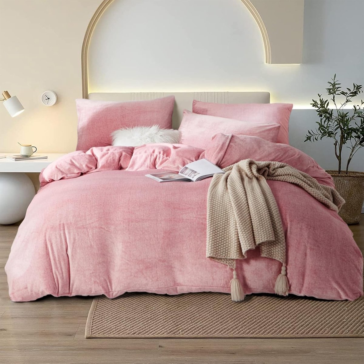 Omgoods - Warme Winter Dekbedovertrekset 220 x 240 cm, Roze
