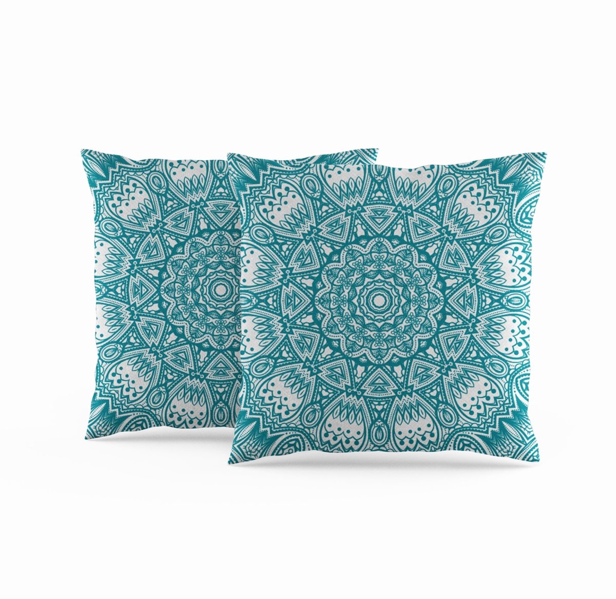 Omgoods - Set van 2 Kussenhoezen 40 x 40 cm met Mandala Patroon