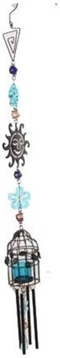 Omgoods - Metalen Hangbord met Kandelaar en Zon Decoratie