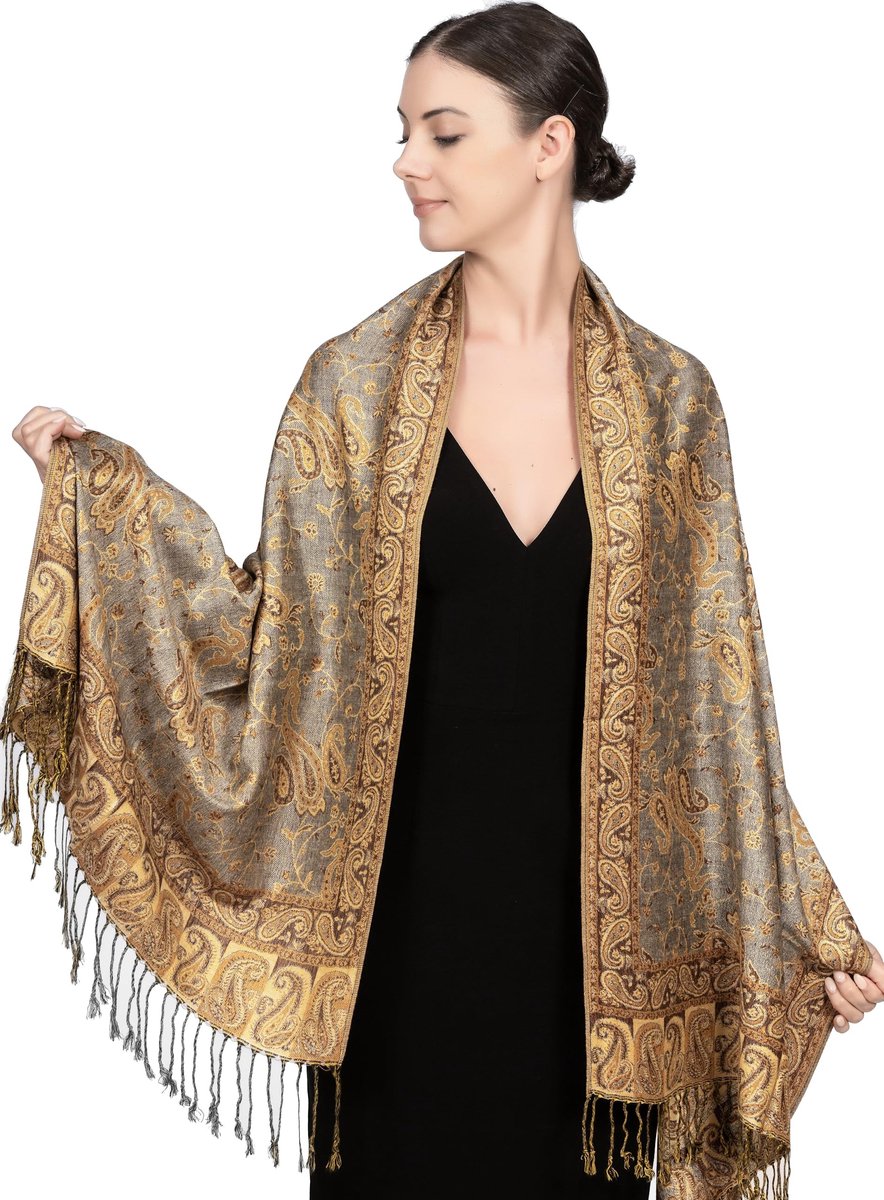 Omgoods - Pashmina Sjaal met Paisley Patroon voor Dames
