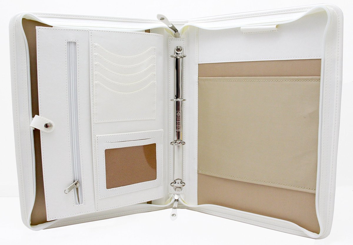 Omgoods - PU Faux Leather A4 Documentfolder - Wit, Voor Presentaties en Vergaderingen