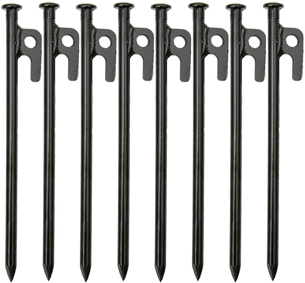 Omgoods - Set van 8 Sterke Tentpalen van Geforgeerd Staal 20 cm voor Buitenactiviteiten